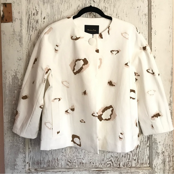 Massimo Dutti Cropped Oversized Blazer Jacket White 6 - Picture 2 of 16